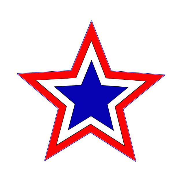 red white and blue star by HollyMayCreates