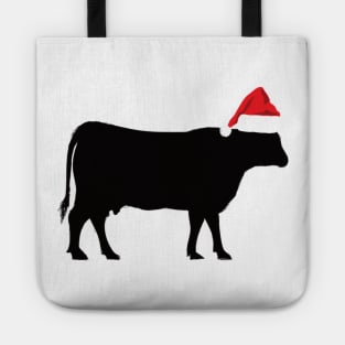 Cow Reindeer Hat Santa Christmas Lights Tote