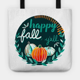 Happy Fall, Y’all - Dark Green, Teal, Orange Tote