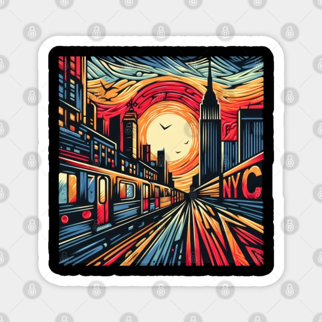 New York Subway NYC Subway Train Magnet by Nysa Design