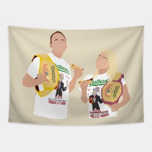 the king and the queen of hot dog Tapestry