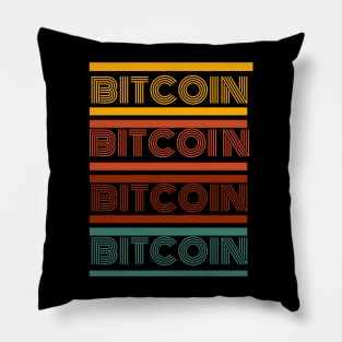 Bitcoin Retro Vintage Typography Pillow