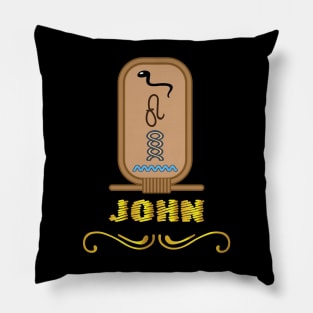 JOHN-American names in hieroglyphic letters-JOHN, name in a Pharaonic Khartouch-Hieroglyphic pharaonic names Pillow