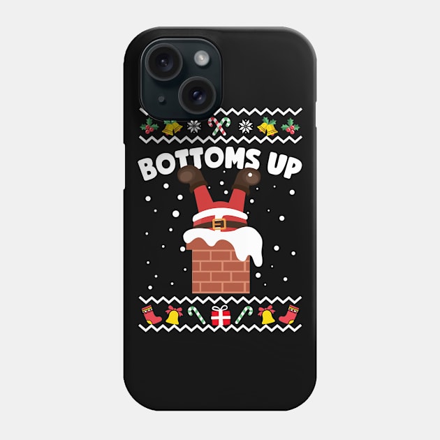 Bottoms Up Funny Ugly Christmas Phone Case by thingsandthings