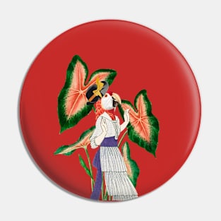 Funny Parrot Lady Pin