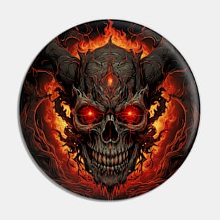 Devil Skull On Hells Fire Pin