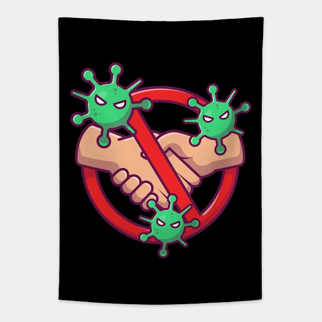 No hand shake  stop sign cartoon Tapestry by Catalyst Labs