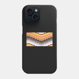 Bargello scallop waves brown yellow orange Phone Case