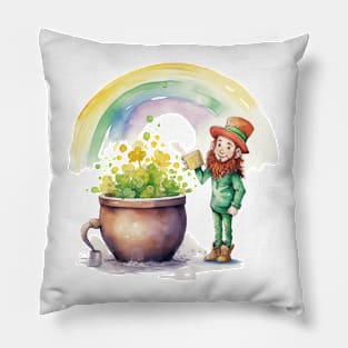 Watercolor Leprechaun Pillow