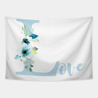 Blue Love illustration Tapestry