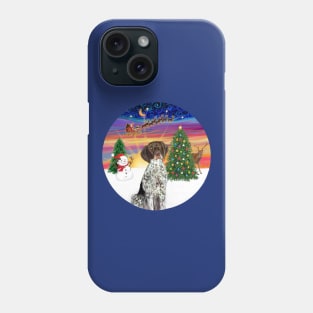 Santa's Sunset Take Off with a German Short Haired Pointer Phone Case