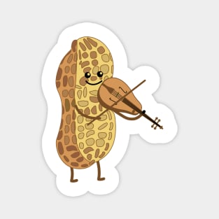 Funny peanut with violin Magnet