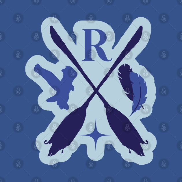 blue raven house wizarding school logo by Qaws