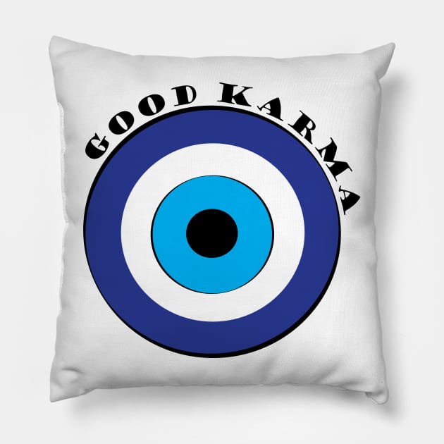 Evil Eye, Good Karma Pillow by DickinsonDesign