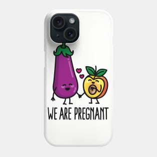 We are pregnant aubergine peach funny pregnancy (dark design) Phone Case