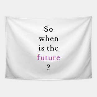 When Is The Future — Glitch (White on dark) Long T-Shirt Tapestry