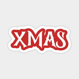 XMAS Lettering on Minimalist Christmas Aesthetic Magnet