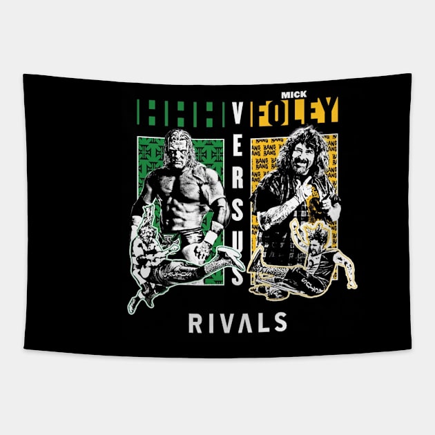 Triple H Vs. Mick Foley Rivals Tapestry by Holman