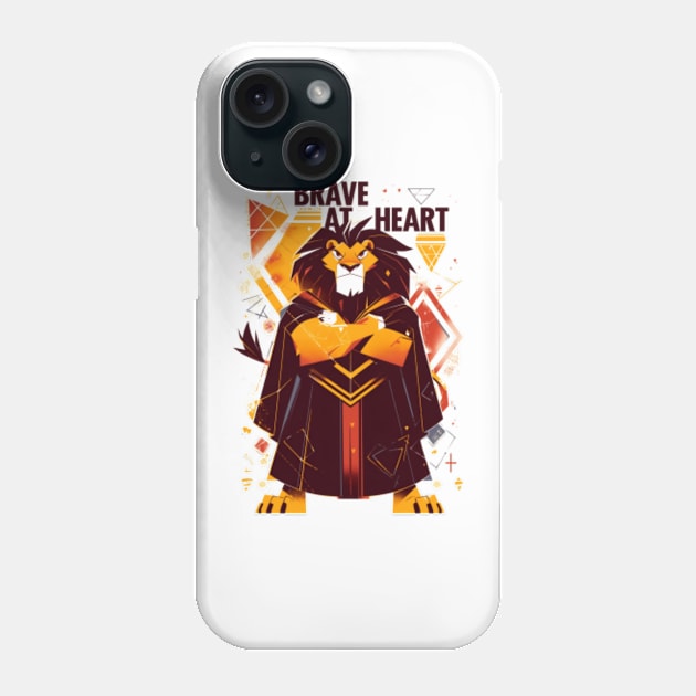 Brave at Heart - Wizard Lion - Fantasy Phone Case by Fenay-Designs