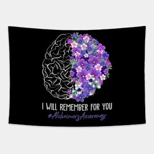 I Will Remember For You Brain Alzheimer's Awareness Women Tapestry