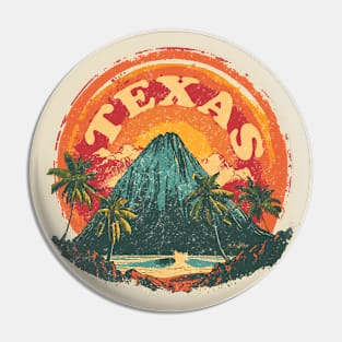 Texas Tourist Volcano Vintage Pin