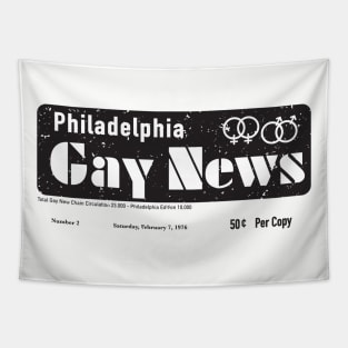 Retro Philadelphia Gay Newspaper Tapestry