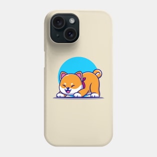 Cute Shiba Inu Dog Stretching Cartoon Phone Case