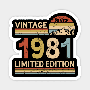 Vintage Since 1981 Limited Edition 42nd Birthday Gift Vintage Men's Magnet