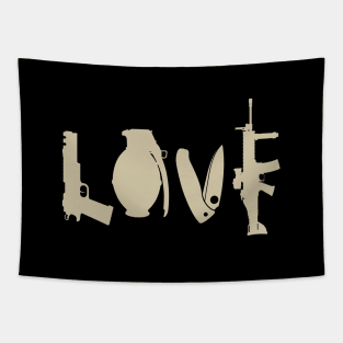 gun firearms love Tapestry