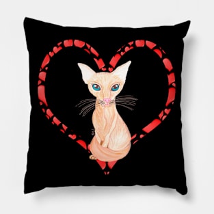 JAVANESE CAT HEART Pillow