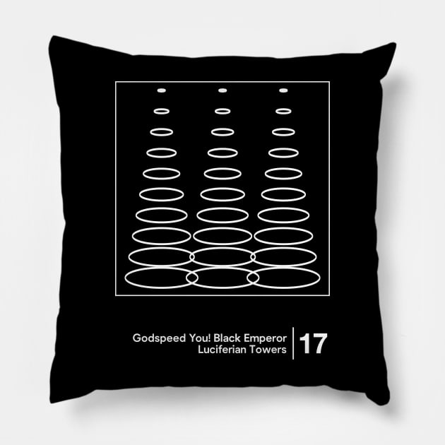 Luciferian Towers - Minimalist Graphic Design Artwork Pillow by saudade