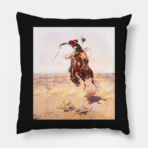 Wild West Series Bad Horse Pillow by allovervintage