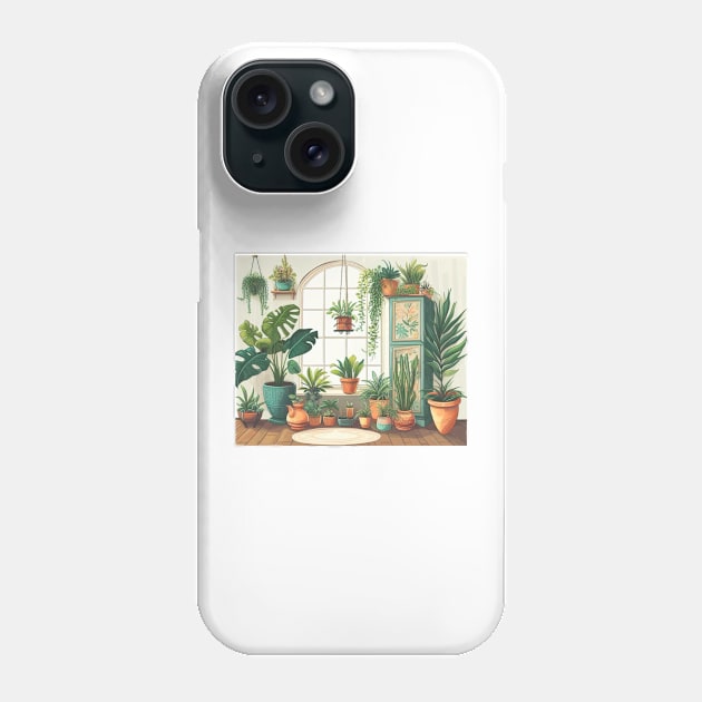 Indoor Garden Oasis - Houseplants by the Window - Indoor Jungle Phone Case by Star Fragment Designs