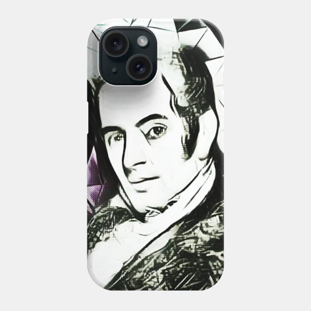 Washington Irving Balck and White Portrait | Washington Irving Artwork 4 Phone Case by JustLit