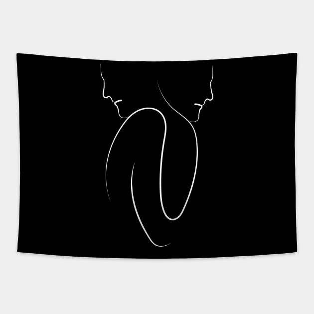 Self Love : making peace with oneself | One Line Drawing | One Line Art | Minimal | Minimalist Tapestry by One Line Artist
