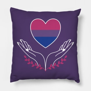 Bisexual Pride Flag Heart Pillow