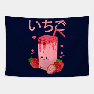 Cute Strawberry Milk Tapestry