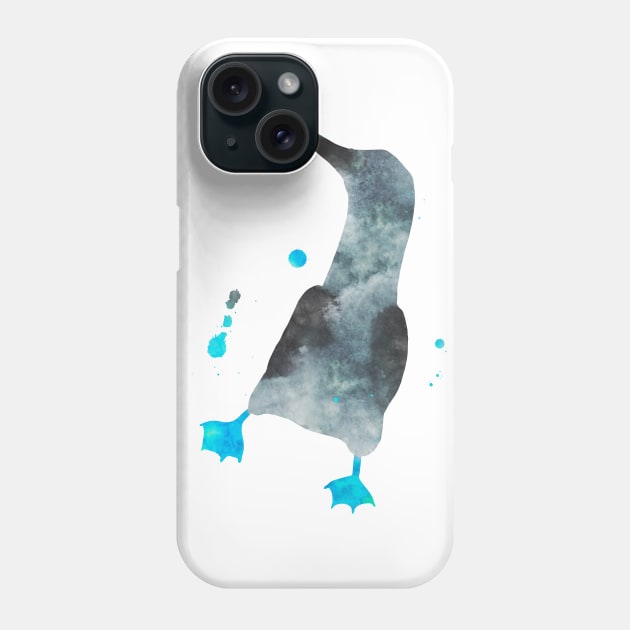 Blue Footed Booby Watercolor Painting Phone Case by Miao Miao Design