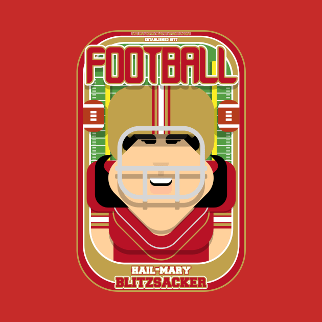 American Football Red and Gold - Hail-Mary Blitzsacker - Indie version by Boxedspapercrafts