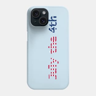 July the 4th Typography in Stars and Stripes Text Phone Case