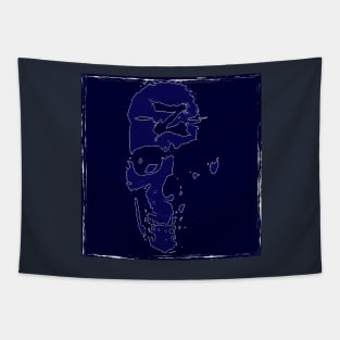 Zombie Skull Blues Tapestry