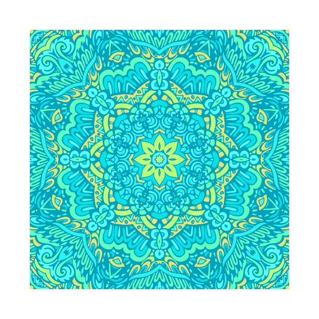 Colorful Oriental Rug Mandala Boho Pattern by jodotodesign