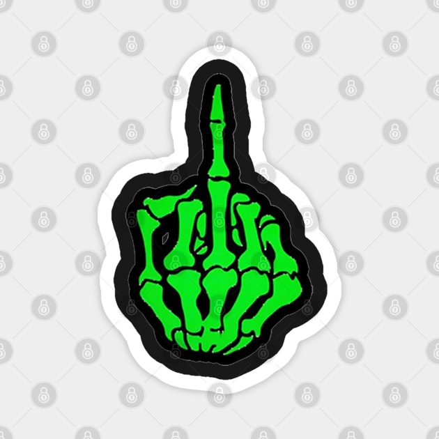 Skeleton Middle Finger Magnet by  The best hard hat stickers 