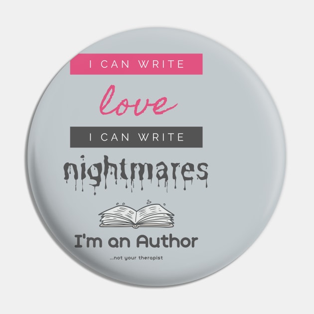 I'm An Author Pin by JD McCroskey Bookish Merch