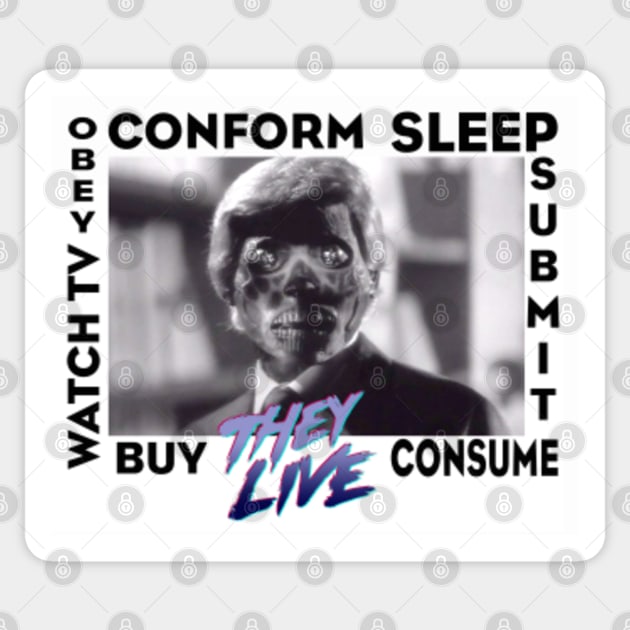 WATCH OBEY CONSUME They Live T SHIRT Roddy Piper John Carpenter - They Live  - Baseball T-Shirt