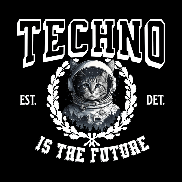 TECHNO - Is The Future (white) by DISCOTHREADZ 