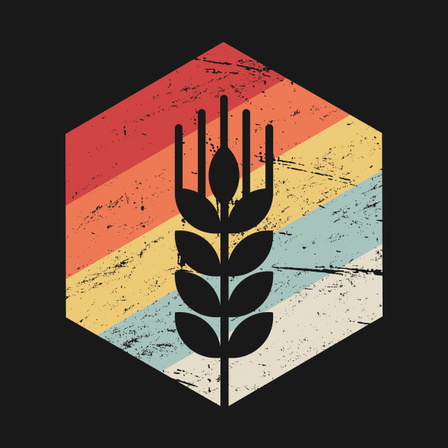 Retro Vintage Wheat Grain Farmer Icon by MeatMan