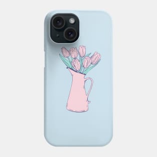 Pitcher with tulips Phone Case