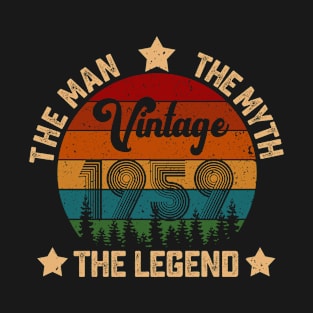 Father's Day Shirt Vintage 1959 The Men Myth Legend 61st Birthday Gift T-Shirt