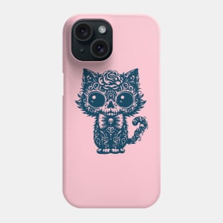 Gothic kitten with rose Phone Case